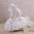 Wedding flower girl flower basket lace decorative ribbon flower bride flowe