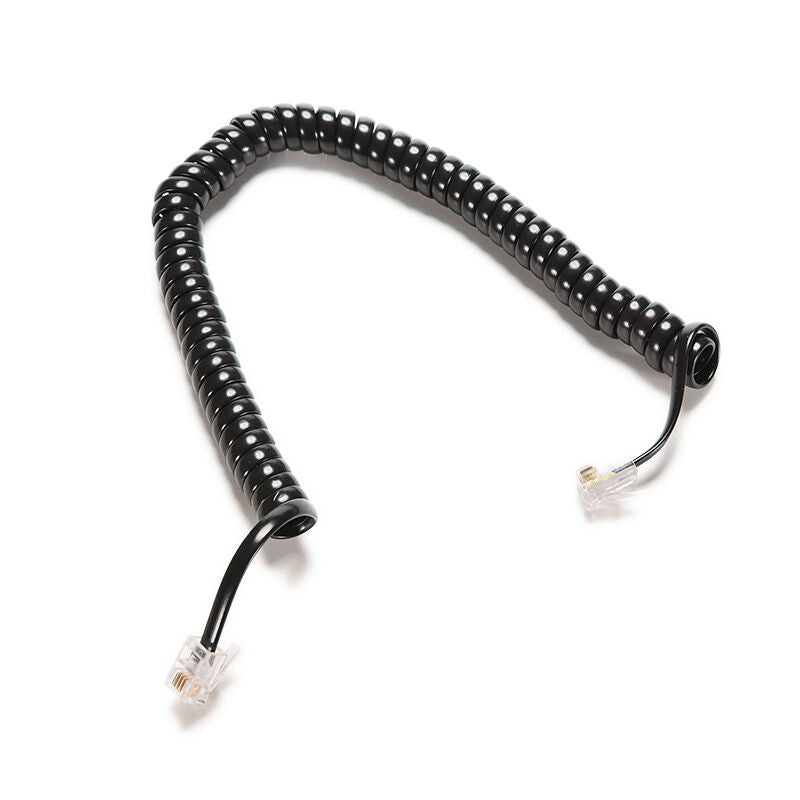 6.5FT Black Telephone Handset Phone Extension Cord Curly Coil Line Cable new ON