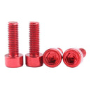 4x Lightweight Montain Bike Water Bottle Cage Holder Bolts Screws Durable Red