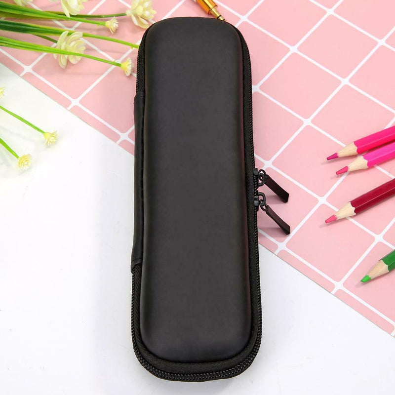 Black Zipper Pencil Case EVA Stationery Pouch Earphone Makeup Storage Bags