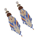 Bohemian Handmade Beaded Long Tassel Earrings For Women Multicolor Beads St
