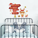 Merry Christmas Window Stickers Deer Signs Removable Adhesive Wall Posters A