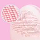 Red Electric Rechargeable Sonic Vibrating Waterproof Silicone Face Cleansin