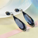 1 Pair Charm Crystal Long Dangle Earrings Blue Water Drop Earrings Women Gifts