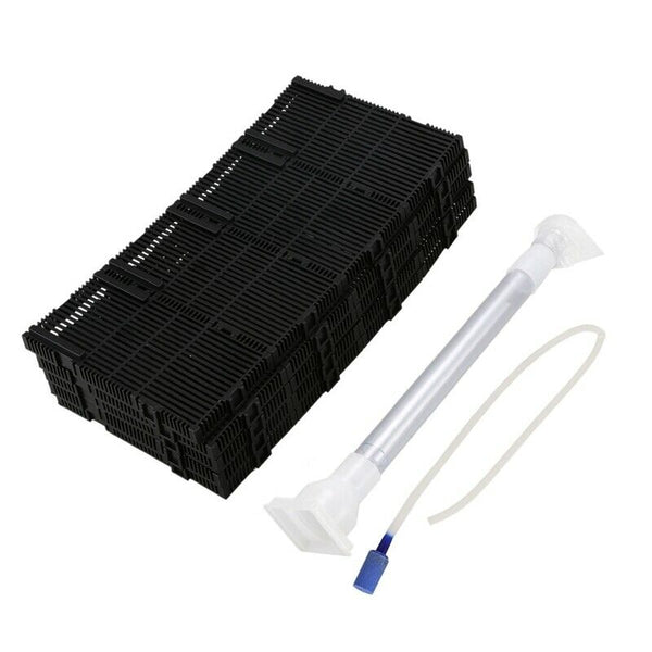 20 Pcs Black Plastic Aquarium Undergravel Filter + Air Line Hose + Tube Y5C2
