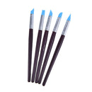 5PCS/set Wood Handle Silicone Rubber Clay Modelling Pottery Tools For DIY C3 Gw