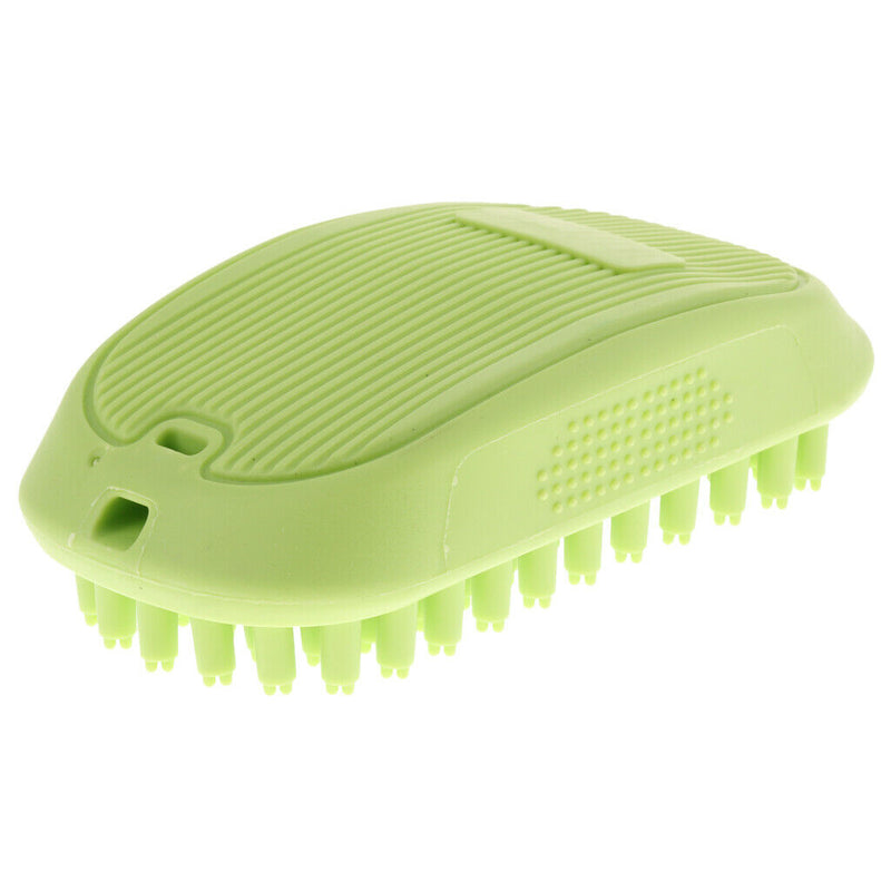 Pet Dog Puppy Bath Grooming Rubber Comfortable Hair Massage Brush Green