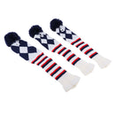 Set of 3 Knit Pom Pom Head Covers Golf Club Headcover for Driver  Fairway Wood