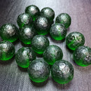 14mm Green Gem Glass Moldavite Meteorite Impact Class Czech Meteorite Bead Decor