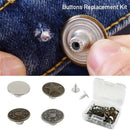 Jeans Button 40Pcs Metal Tack Buttons Replacement Kit Repair For Sewing Pants L6