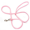 Pink leather leash for small dog cat pet 1cmX120cm