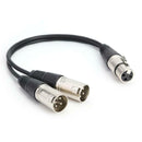 3 Pin XLR Female to Dual Male Audio Extension Cable Y Splitter Cord for Recorder