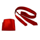 Unisex Casual Necktie and 8.5 Inch Satin Hanky - Red