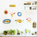 Cartoon Food Tableware Self-adhesive Wall Stickers for TV Background Wall