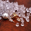 100x earrings plastic rubber plug stud stoppers findings backs backing post D8C5