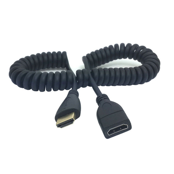 HDMI Male to HDMI Female Spring Cable Line Connector for 1080p HDTV PC Tablet