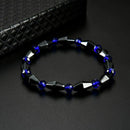 Fashion Natural Stone Magnetite Black Gallstone Beaded Bracelet Health Bang