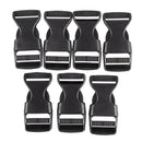 7Pcs Plastic Side Release Squeeze Buckles for 2cm Webbing Strap Black N8W4