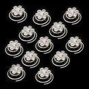 Sweet 12Pcs Women Wedding Headwear Jewelry Rhinestone Twists Spiral Hairp HPZ