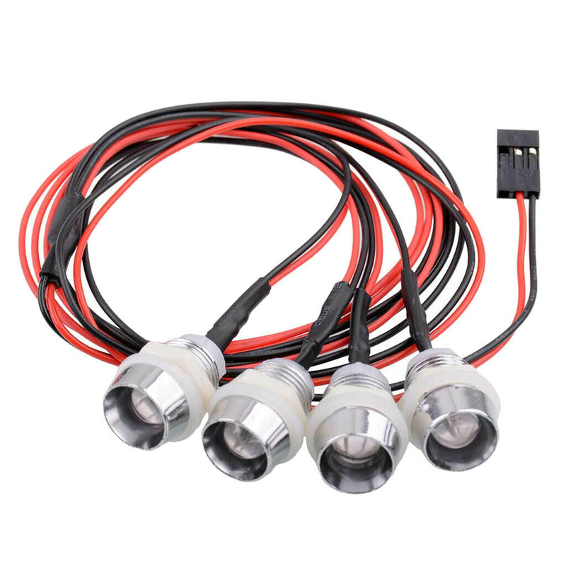 Universal 4 LED Headlight with Lampshade for 1/5 1/8 1/10 1/12 1/16 RC Models