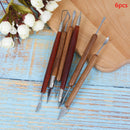 6pcs Clay Sculpting Wax Carving Pottery Tools Modeling assorted pottery to H Gw