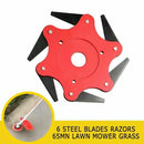 6 Steel Blades 65Mn Universal Lawn Mower Garden Trimmer Head Brush Cutter FT