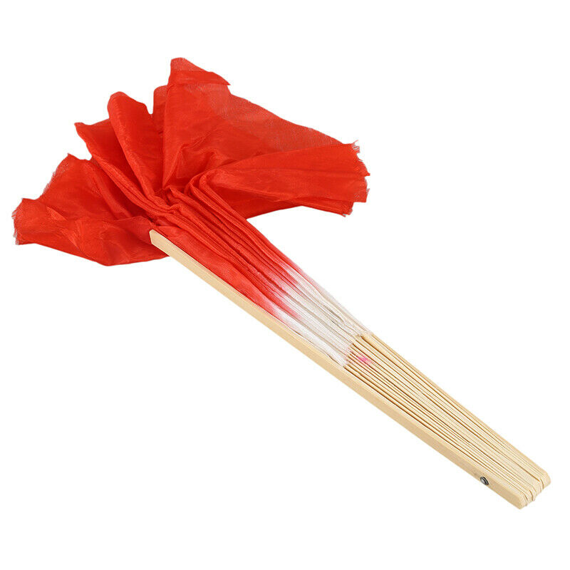 Hand Made Belly Dance Dancing Bamboo Long Fan Red 2 Pcs I8V1