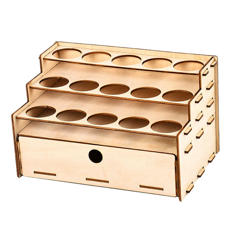 DIY Wooden Paint Rack Ink Storage Organizer 15-grid with drawer organizer