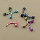 8pcs Unisex Stainless Steel 3mm Ball Barbell Curved Eyebrow Rings Navel Bars