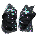 2 Pcs 8 Inch Large Girl Hair Bow Clip Colourful Hairpin Accessories Black