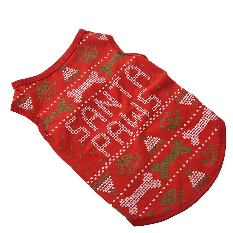 Pet Puppy Small Dog Cat Pet Clothes Dress Vest T Shirt Apparel Clothes Red P9D6