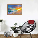 Beach in Setting Sun Full Drill Round Diamond Painting DIY Embroidery Kits