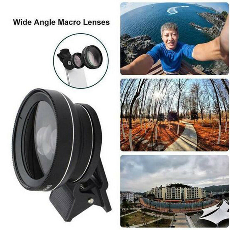 Cell Phone Camera Lens 2 in 1 Clip-on Kit 0.45X Wide Angle Macro Camera kit Len