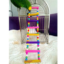 Pet Bird Parrot Wood Ladder Climb Macaw Cage Swing Shelf Parrot Bites Play Games