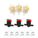 3Pcs/Set Fuel Gas Tank Shut Off Valves Filters Clamps Garden Brush Cutter L