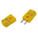 Yellow Plastic Shell K Type Thermocouple Plug Socket Connector Set