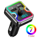 Car Bluetooth Fm Transmitter 7 Colors Led Backlit Bluetooth Car Adapter wit