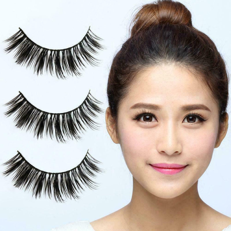 Human Hair Flutter Wispy False Eyelashes Like Red Cherry w Y0O5
