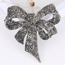 Crystal Rhinestone Bow Brooch Pin Women Shirt Collar Big Bowknot BroochJewelr 3c