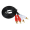 Dual RCA Phono Plug Male to Male Audio Cable Lead Connector Black 1.5M B1E5