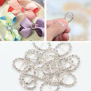 16pcs Diamante Rhinestone Oval Buckle Invitation Ribbon Slider Craft 10x20mm