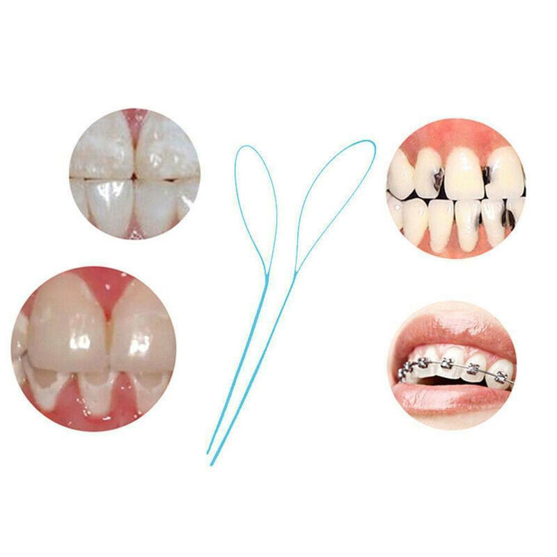 105X For Braces Bridges Implants Dental Floss Threaders Simple Loop With Case!!