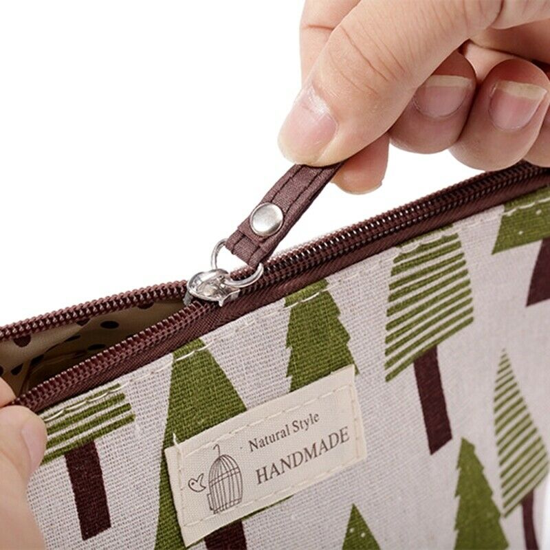 5X(Women Plaid Travel Cosmetic Bag Makeup Bags Handbag Female Zipper Purse Q3P9)