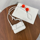 Mini Shoulder Bags Candy Color Purse Women PU Crossbody Handbag (White)