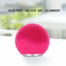 Electric Ultrasonic Face Cleaning Brush Skin Washing Massage Cleaner (Rose)
