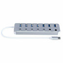 Alumunium 3.0 Hub Super Speed 7 Ports External Micro-USB Hub Splitter Porta