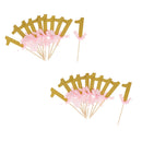 24pcs/Set Glitter one Cake Picks Cupcake Toppers for Girls Birthday Party
