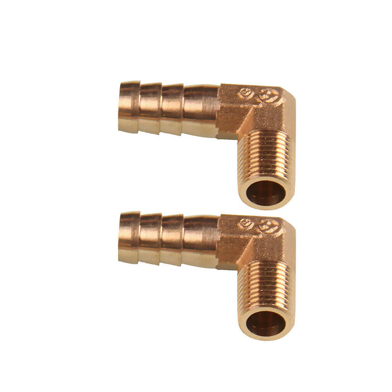 2x1/4 12mm Elbow Gas Nozzle Brass 90 Degree Elbow Barbed Hose Pipe Fittings
