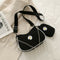 Daisy Underarm Shoulder Bag Multi-function Women Messenger Handbag (Black)