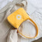 Women Nylon Handbag Flower Portable Totes Girl Travel Shoulder Bag (Yellow) A#S